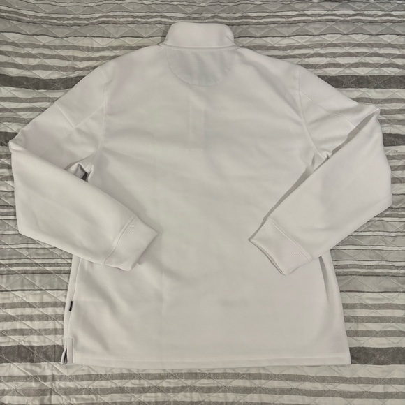 DKNY Mens Quarter-Zip Large White Long Sleeve Pullover - Picture 3 of 9